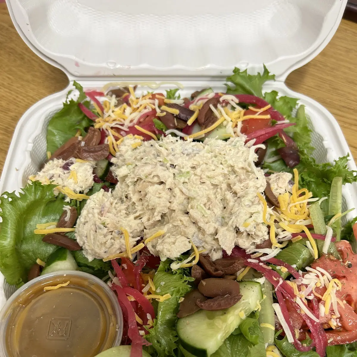 Greek Salad with Tuna Salad on Top