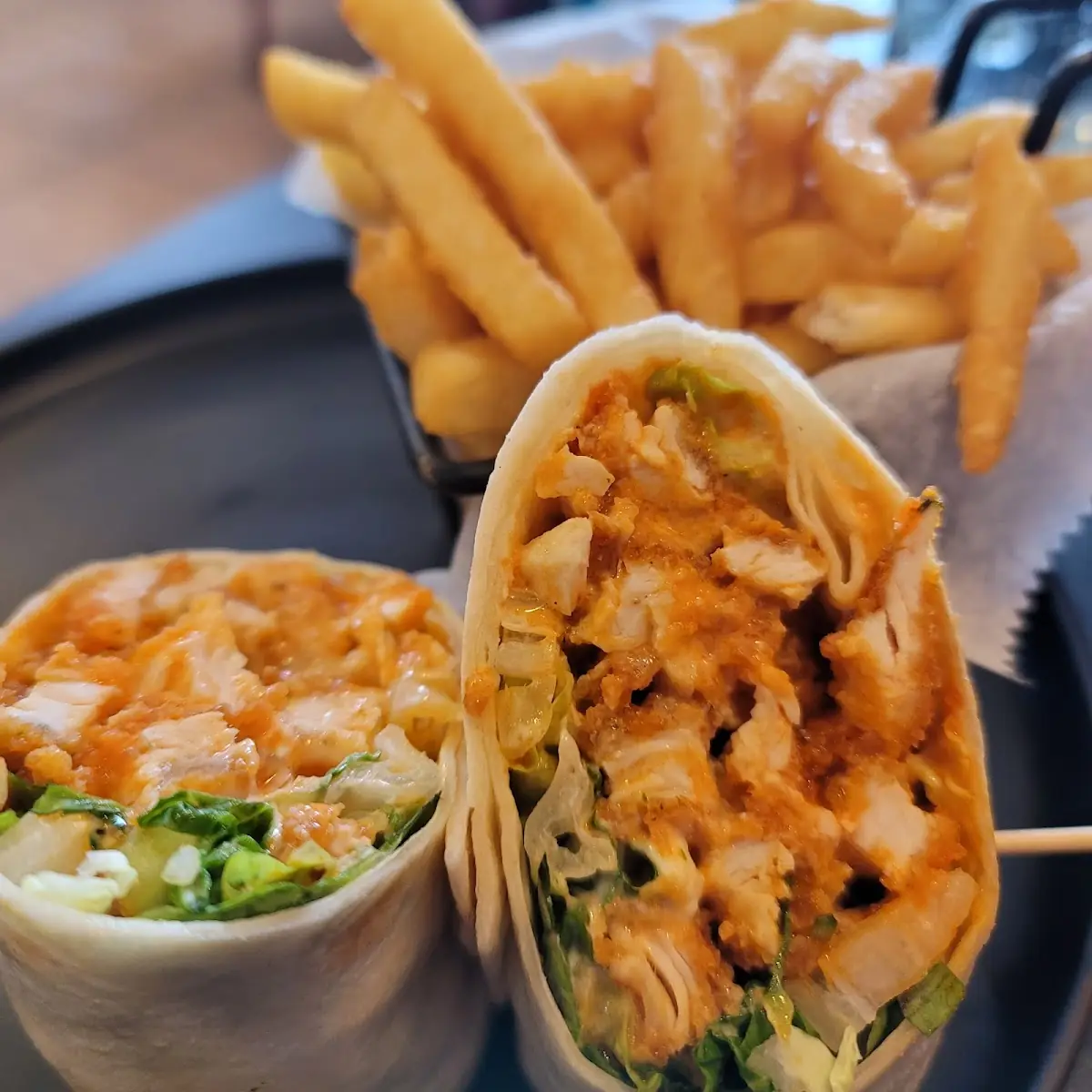 Buffalo Chicken Wrap with Fries