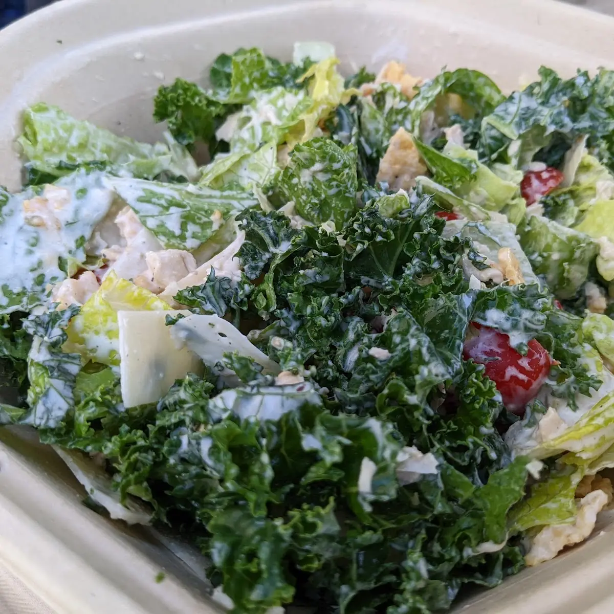 Kale Caesar Salad with Chicken