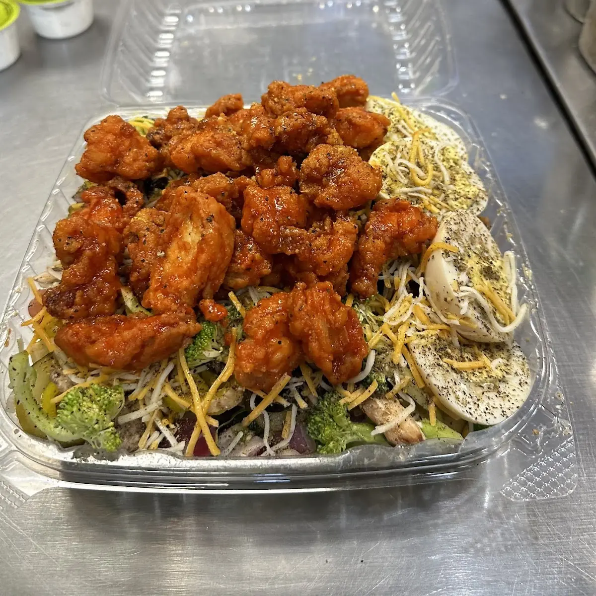 Fried Chicken Salad in Mild Sauce with Lemon Pepper Sprinkles