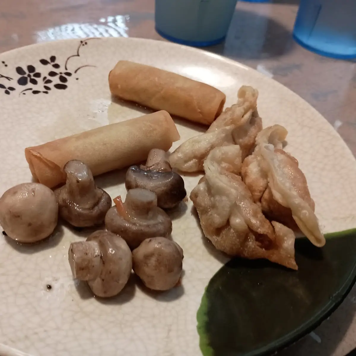 Pot Stickers Spring Rolls Mushrooms