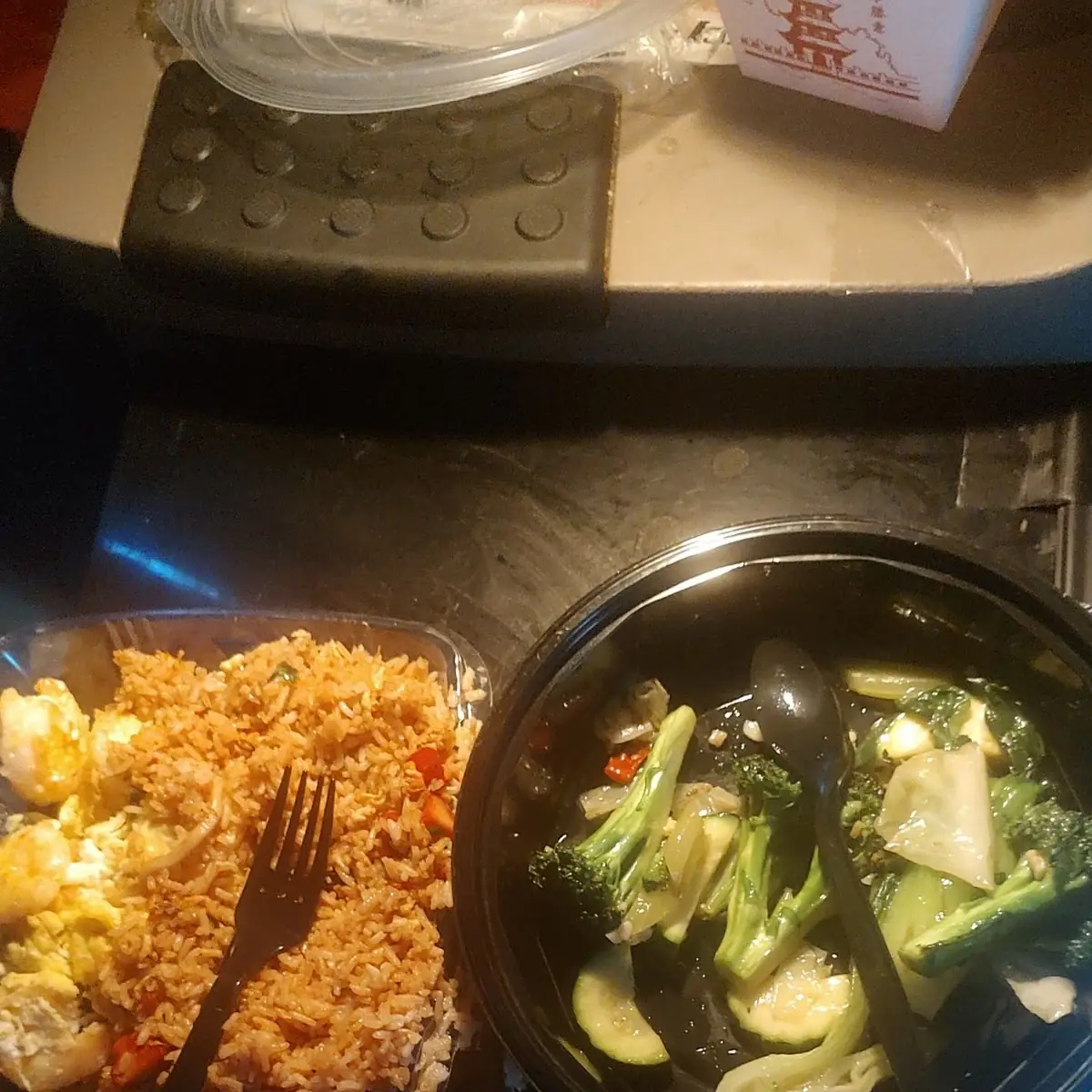 Scramble Eggs and Shrimp Fried Rice