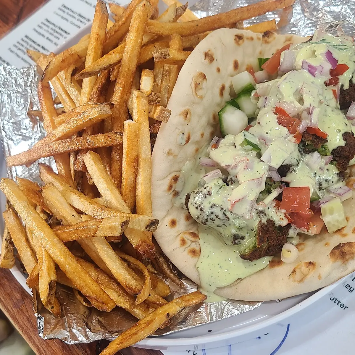 Falafel w Garlic Truffle Fries