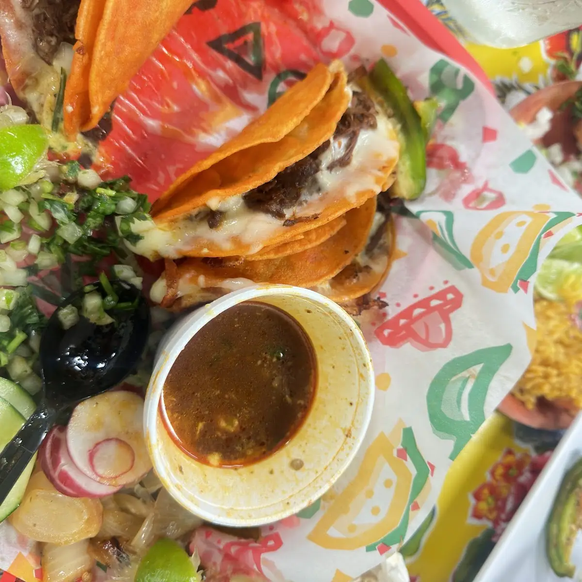 Birria Tacos with Consommé and Lime