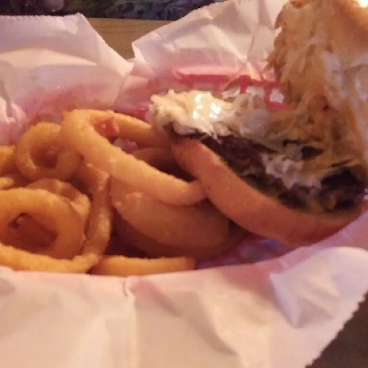 Burger with Onion Rings