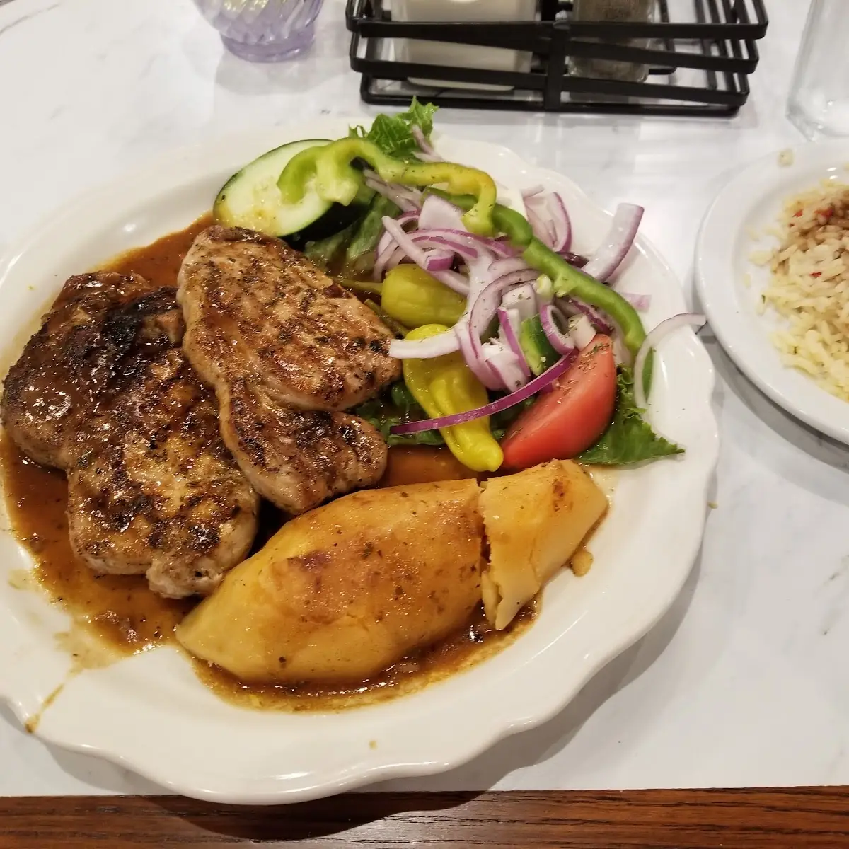 2 Greek Style Pork Chops