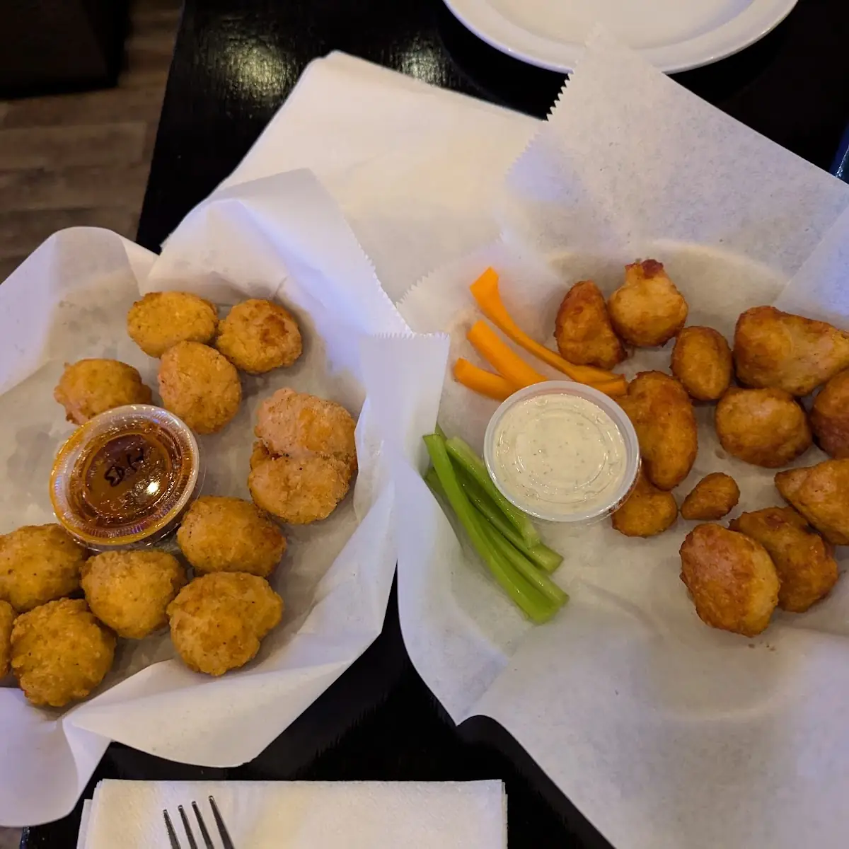 Cauliflower Wings and Popcorn Chicken
