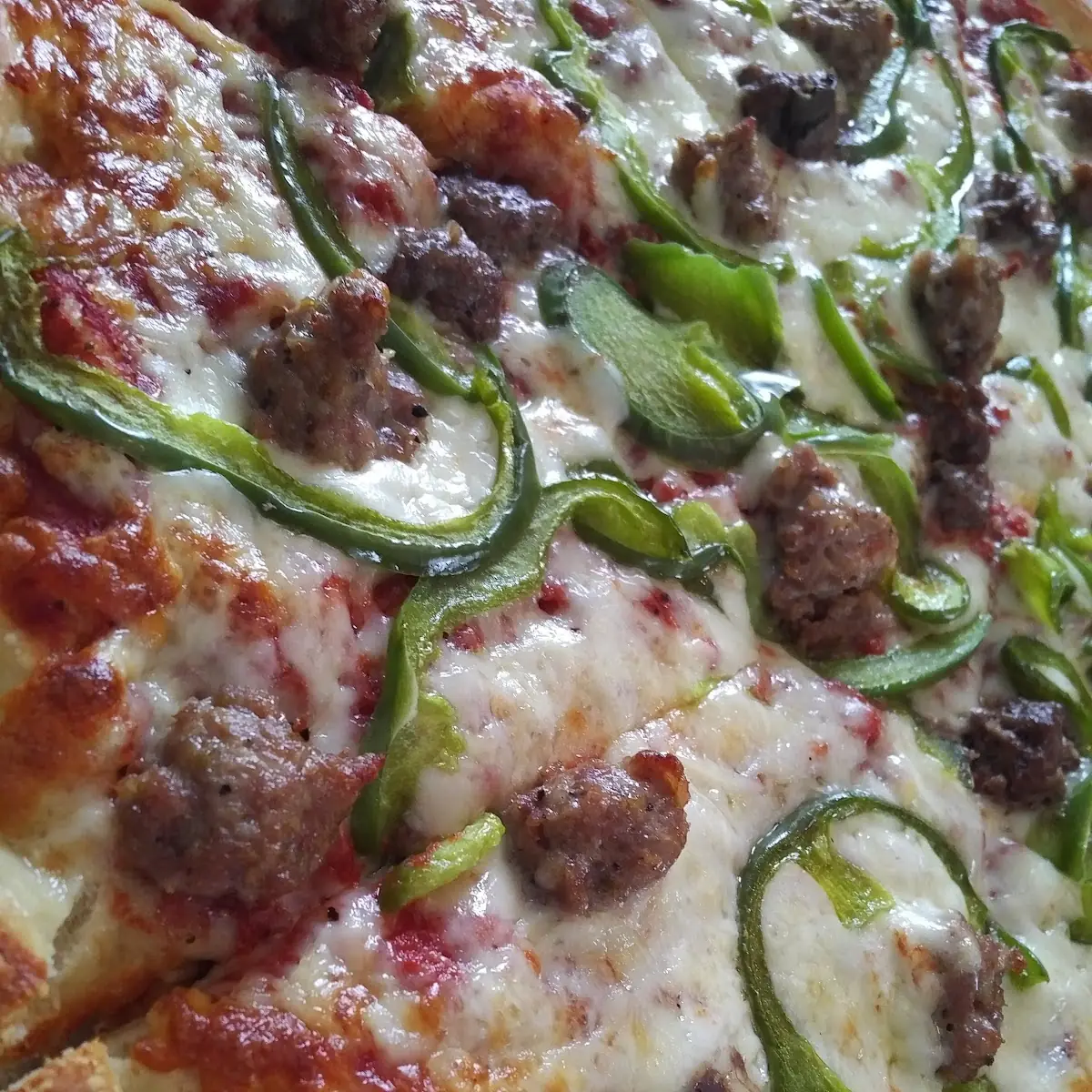 Hamburger Sausage Green Pepper Pizza