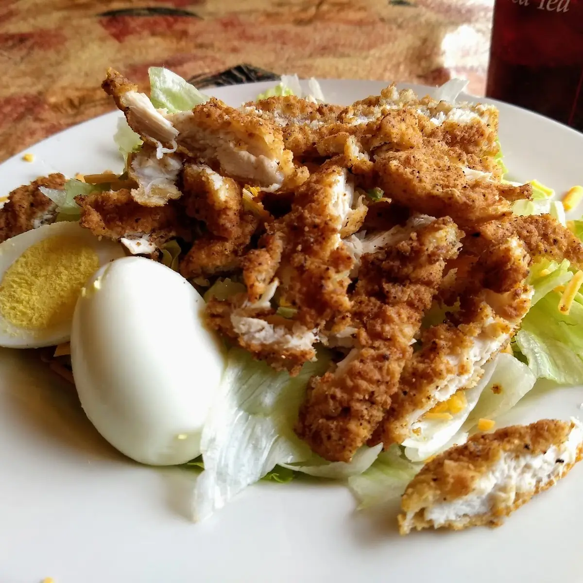 Chef Salad with Only Egg Cheese and Fried Chicken
