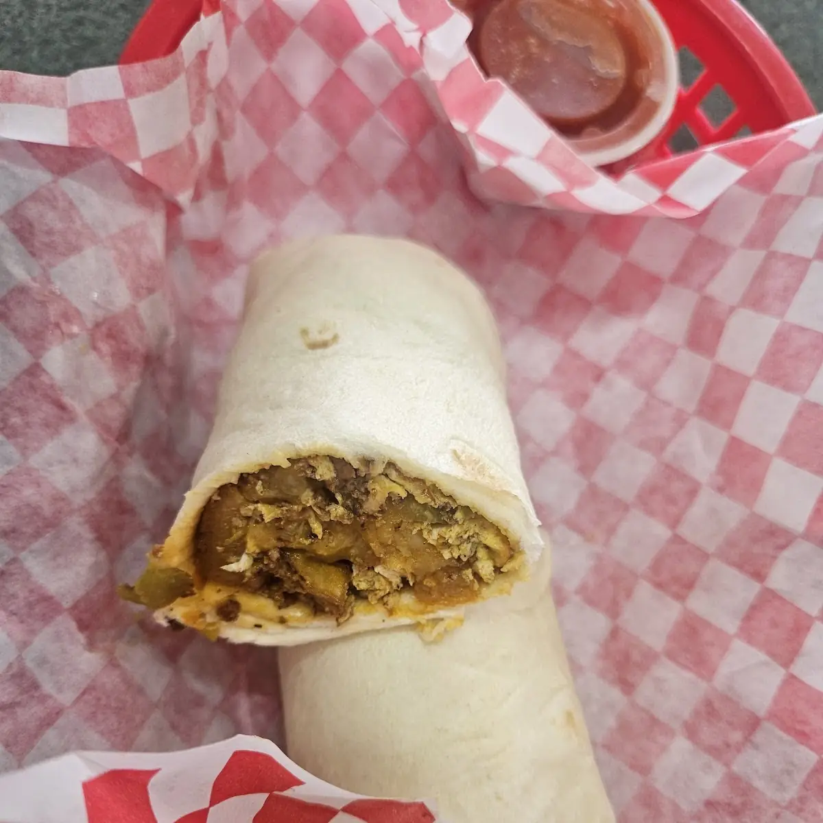Chorizo Burrito with Green Chile