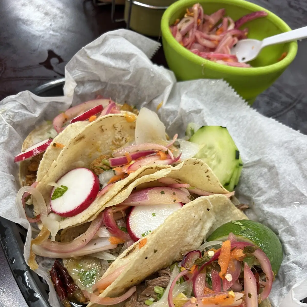 Pastor and Barbacoa Tacos
