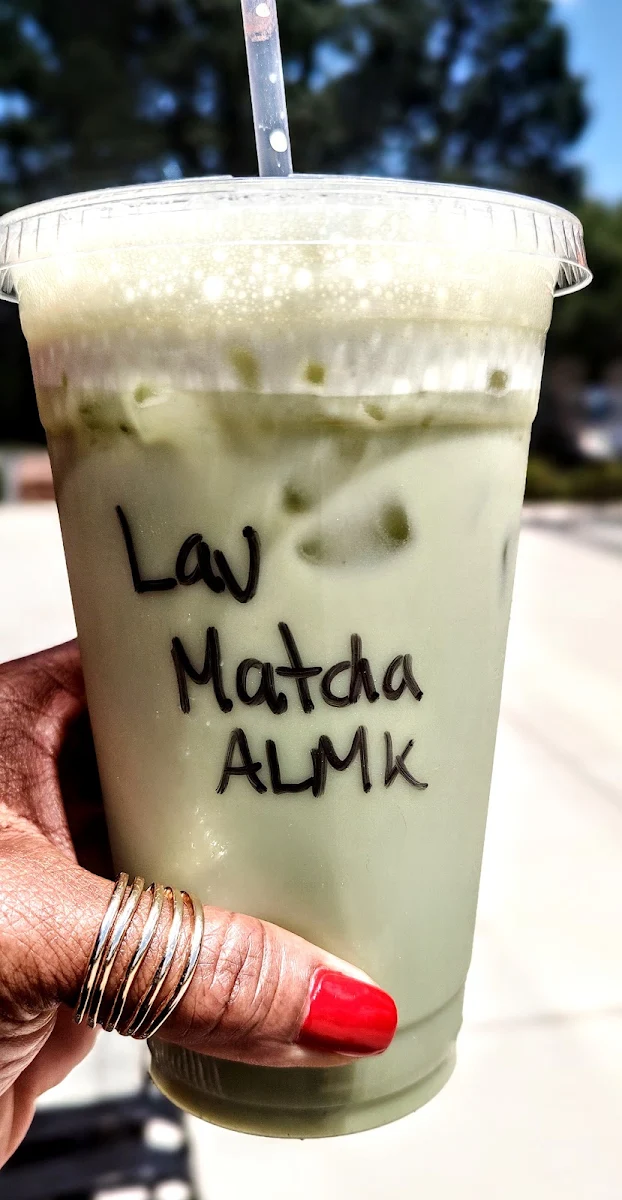 Iced Lavender Matcha with Almond Milk
