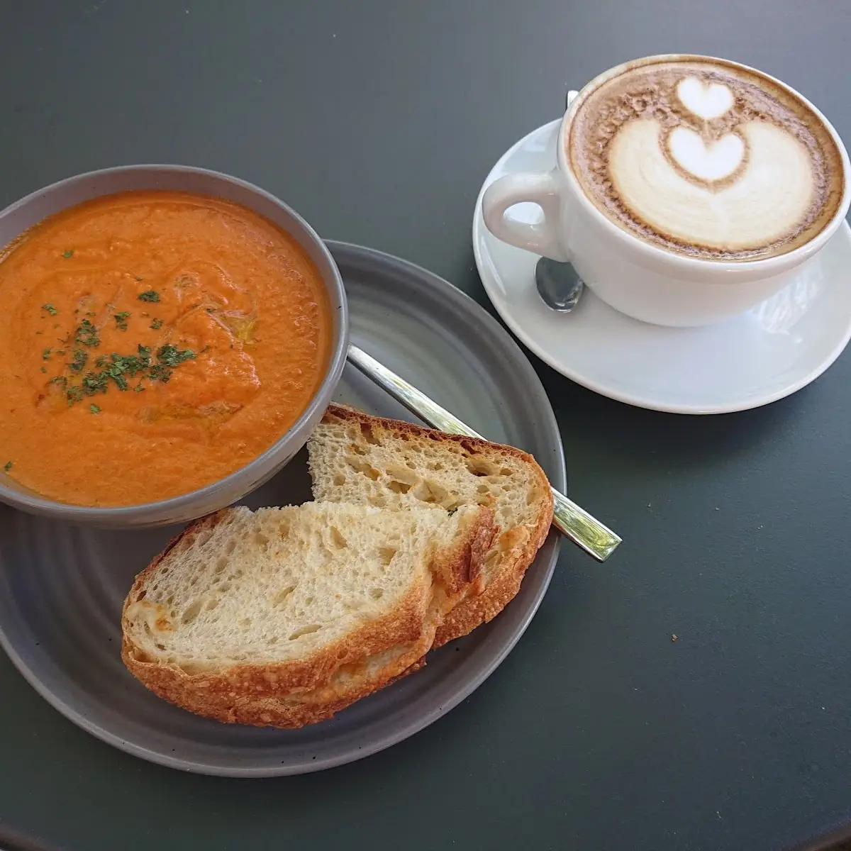 Tomato Soup & Grilled Three-Cheese Panini