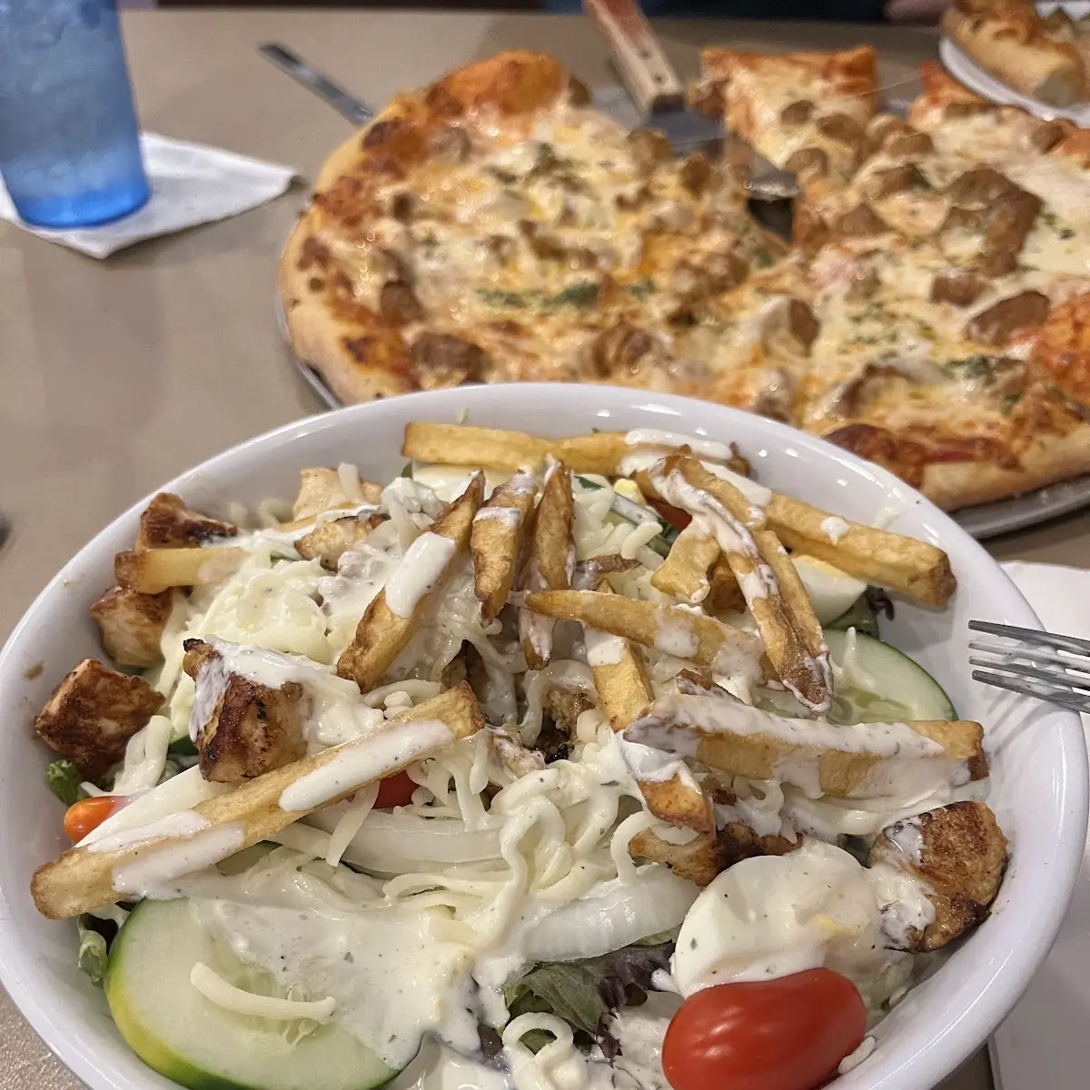 Pittsburgh Salad with Grilled Chicken and Ranch Dressing