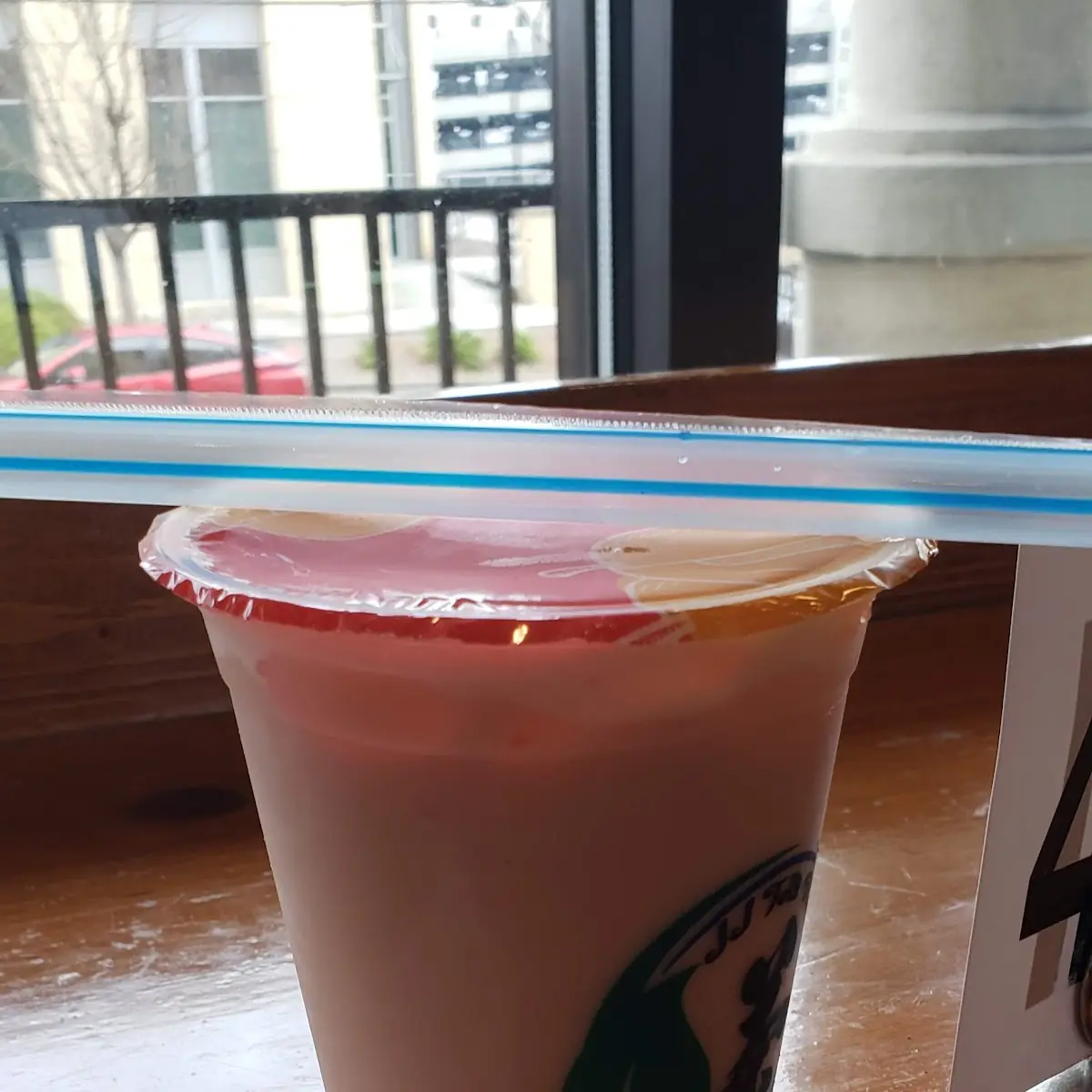 Black Milk Tea Strawberry with Boba