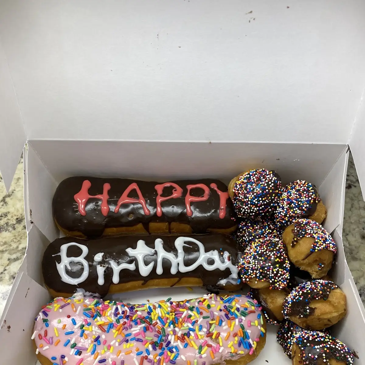 Chocolate Sprinkled Donut Holes (Dozen)