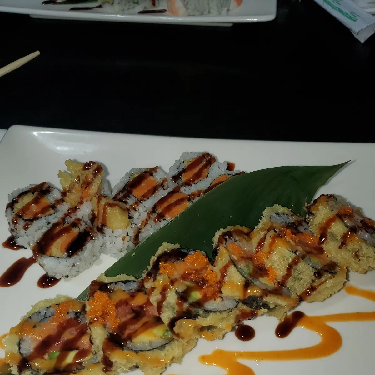Sweet Potato Rolls and Godzilla Roll