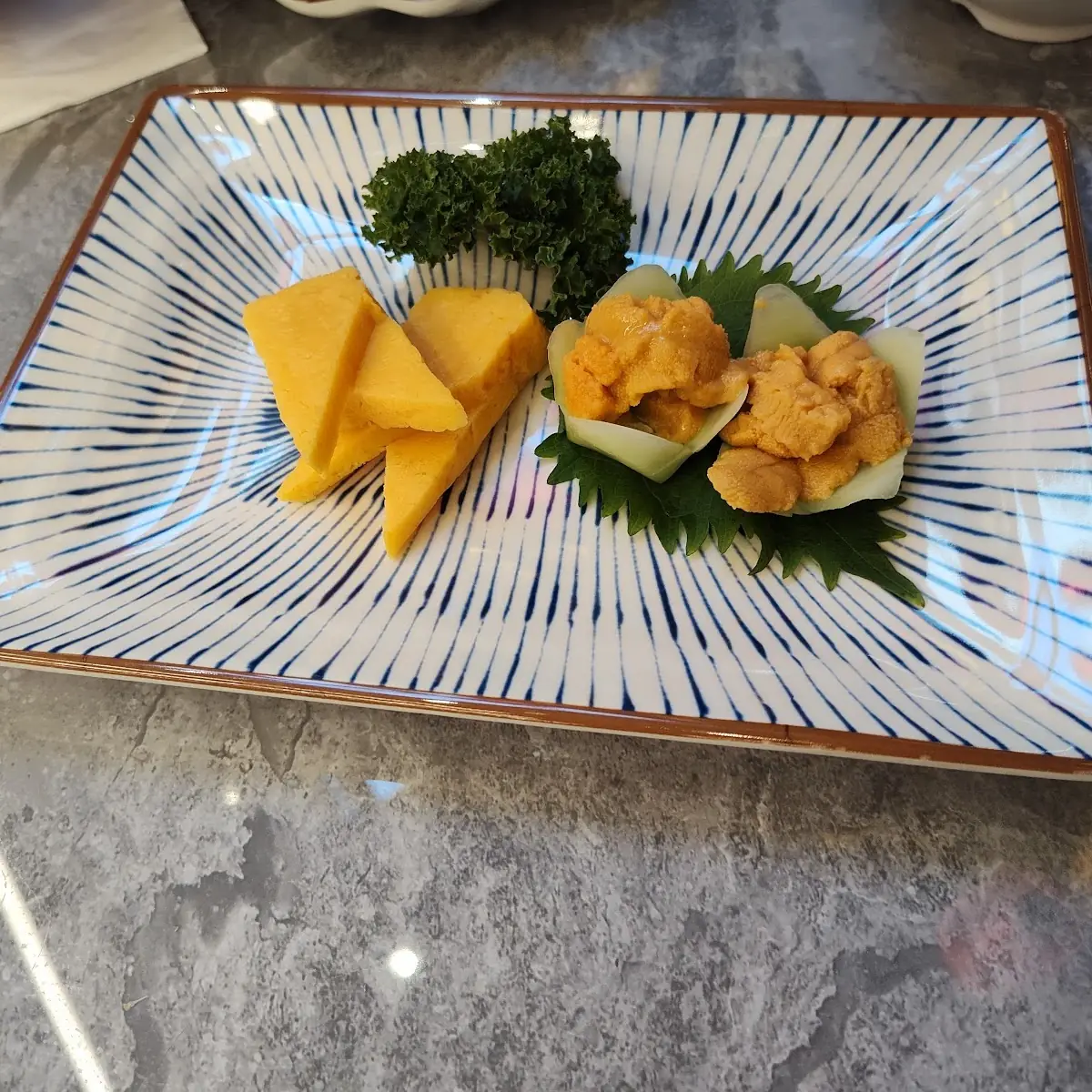 Tamago and Uni Sashimi