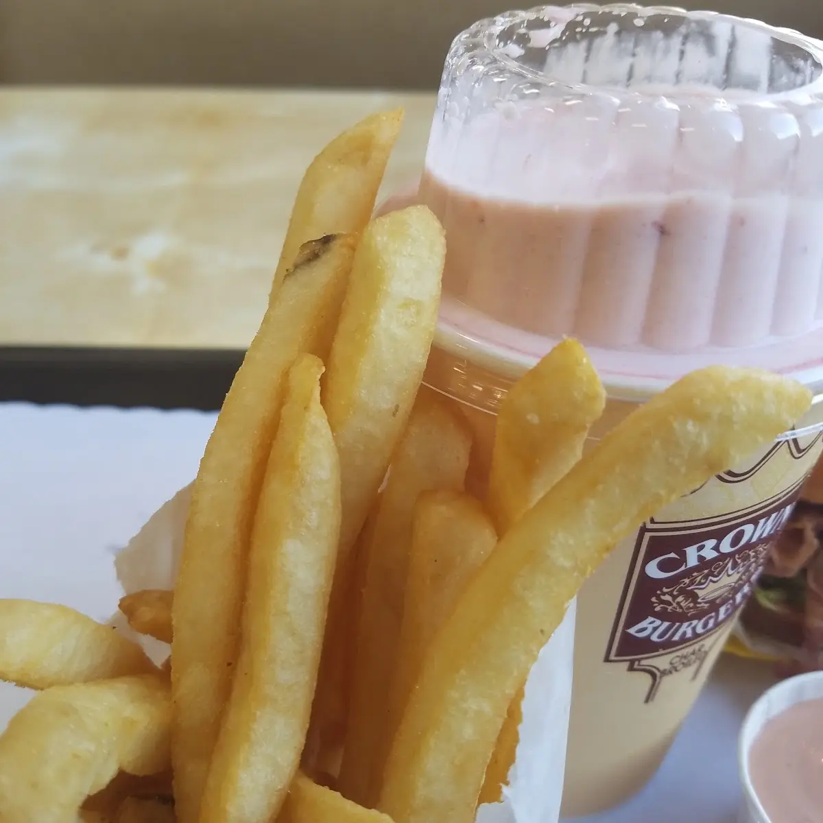 Strawberry Shake and Fries