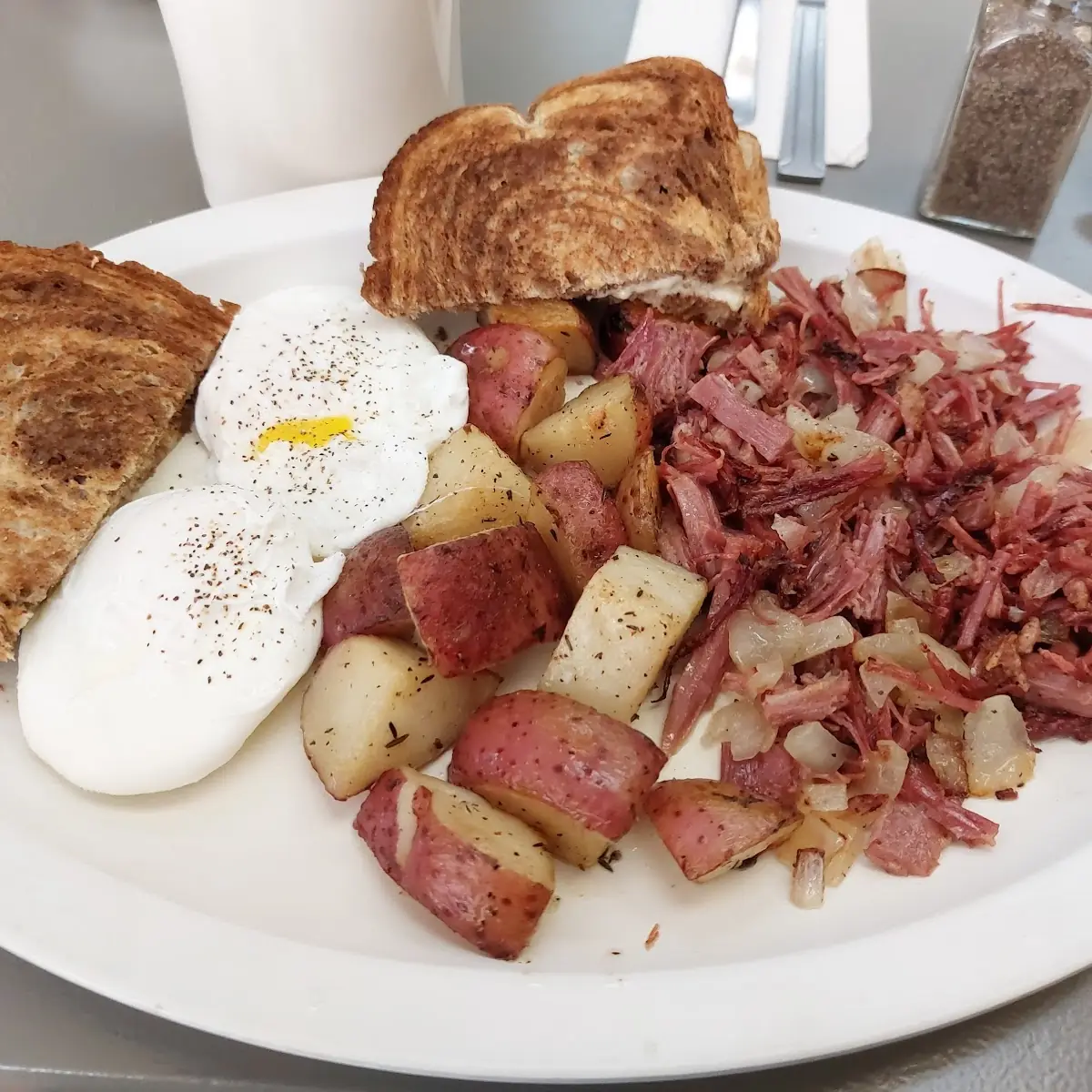 Corned Beef Hash with Poached Eggs