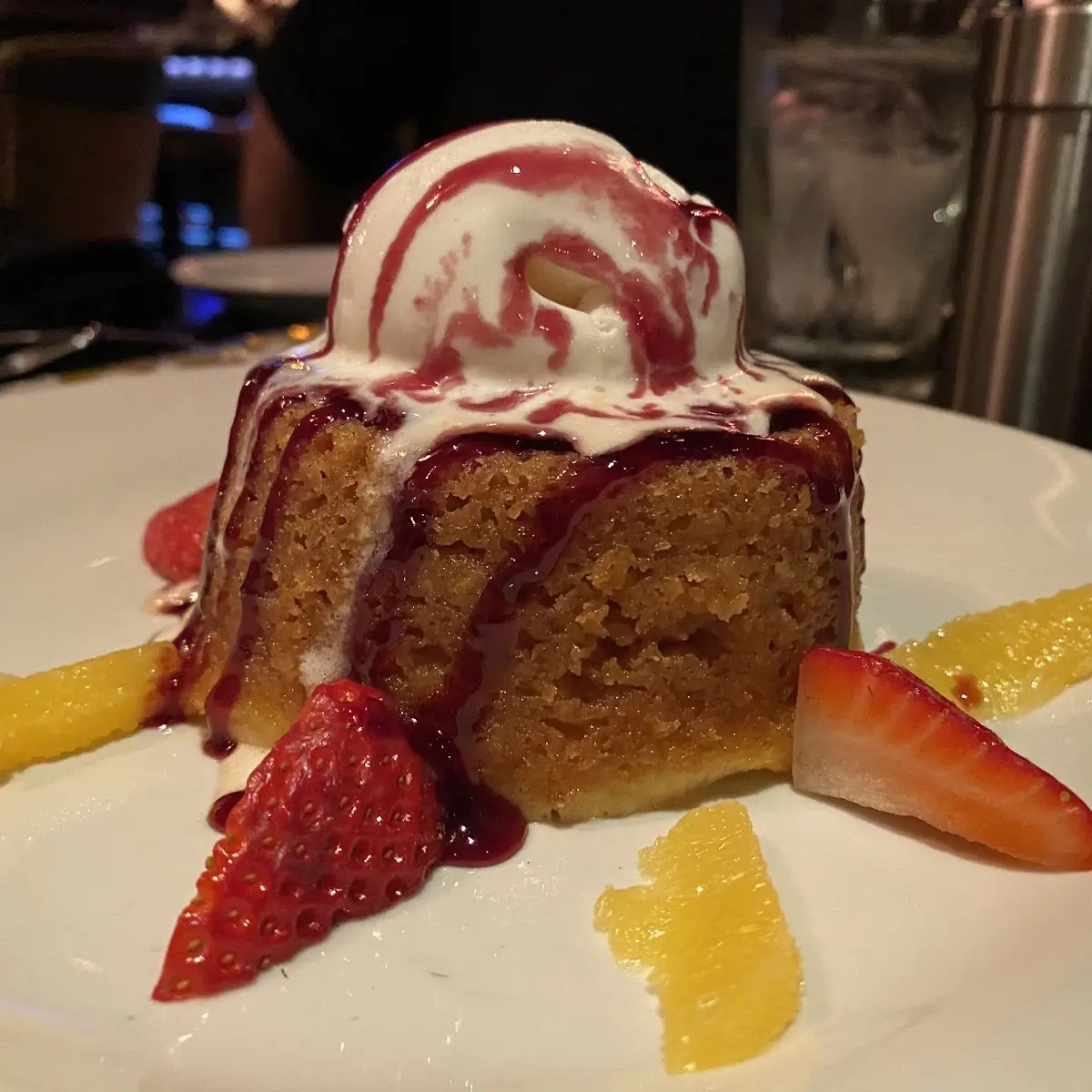 Butter Cake with Vanilla Ice Cream