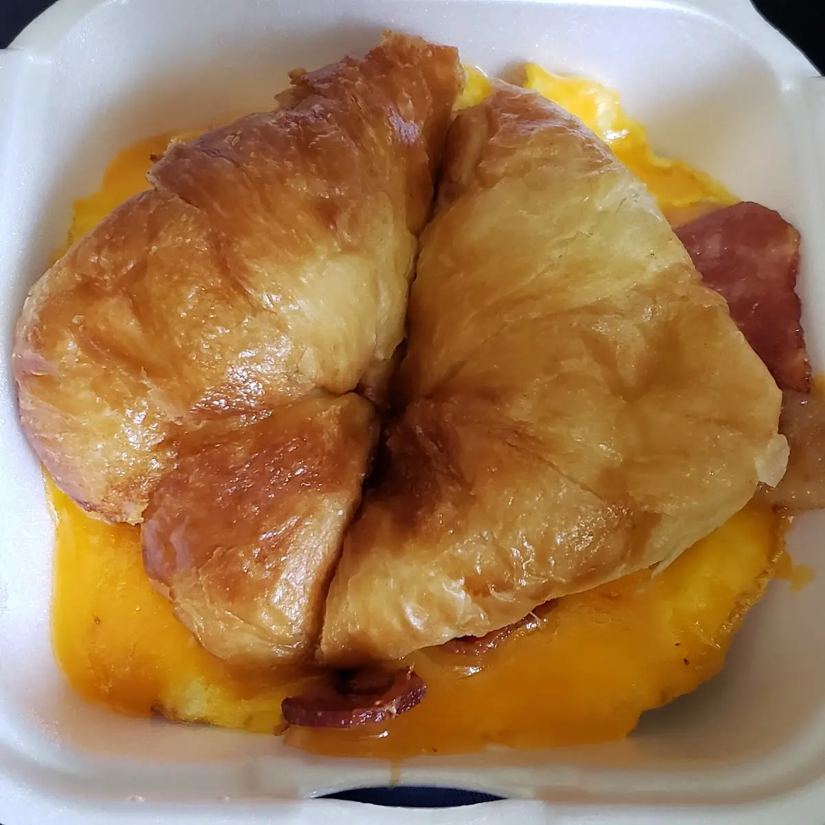 Bacon Egg and Cheese Breakfast Croissant