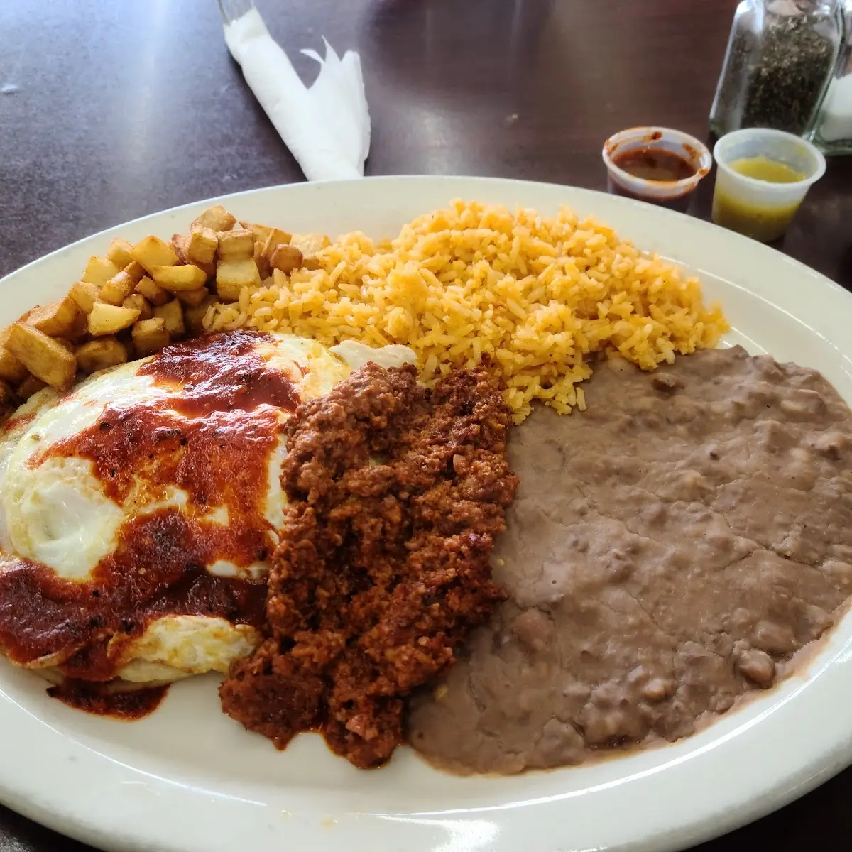 Dairy-Free Chilaquiles with Chorizo and 2 Eggs over-Easy