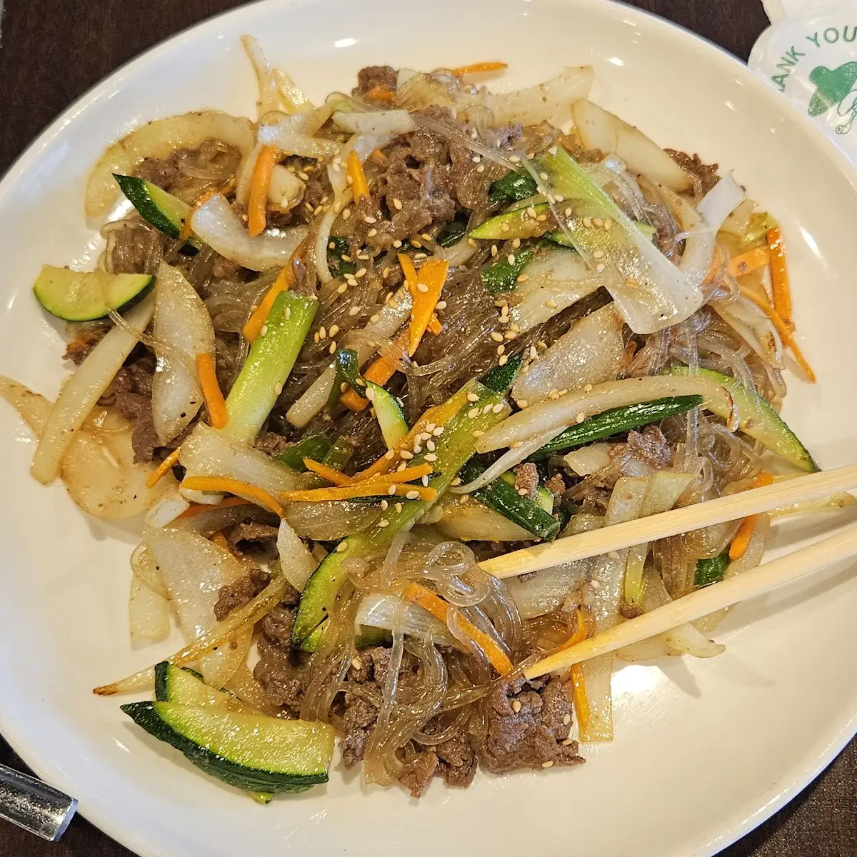 Appetizer Japchae Noodles and Beef