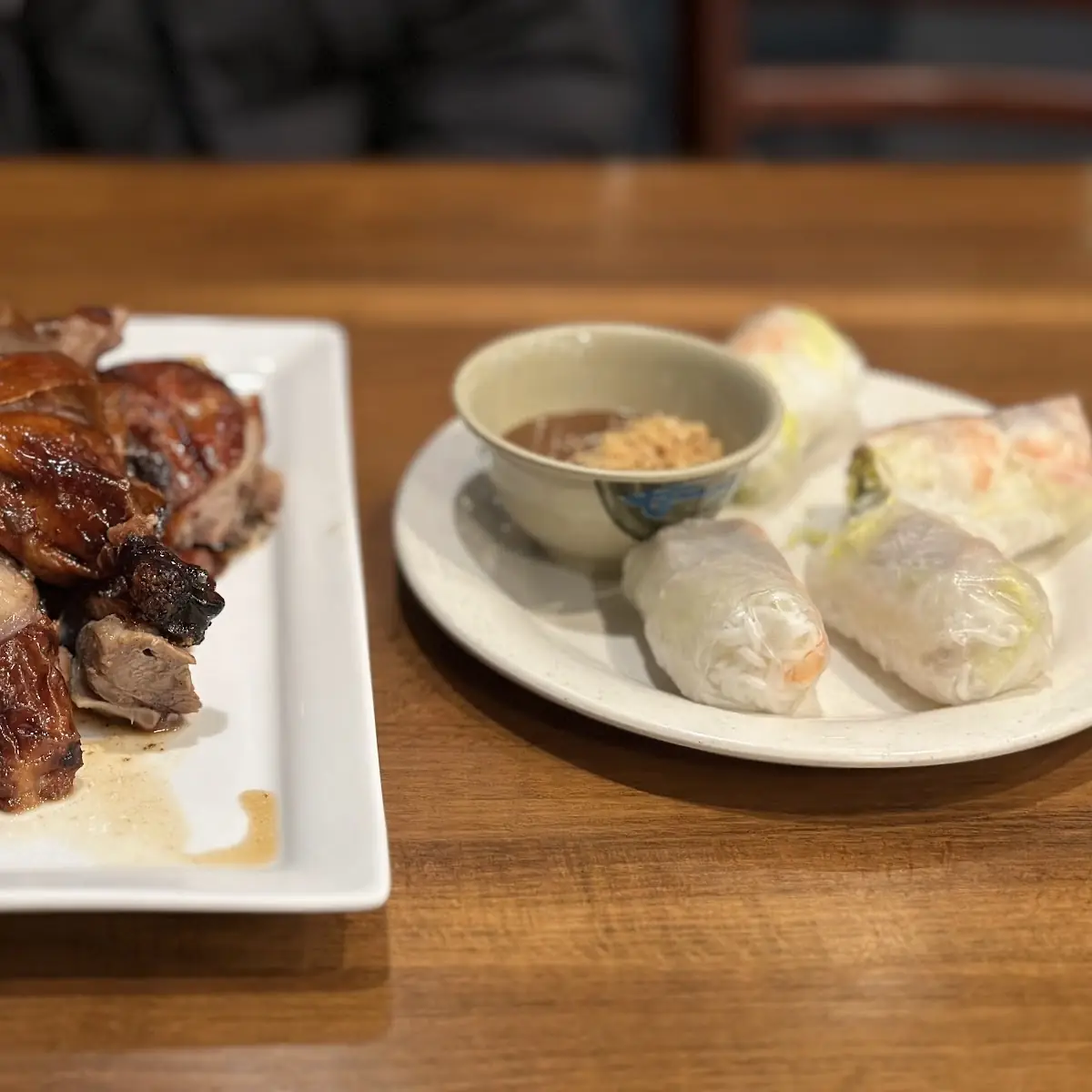Heo Quay Roasted Pork Plate Serves at Table