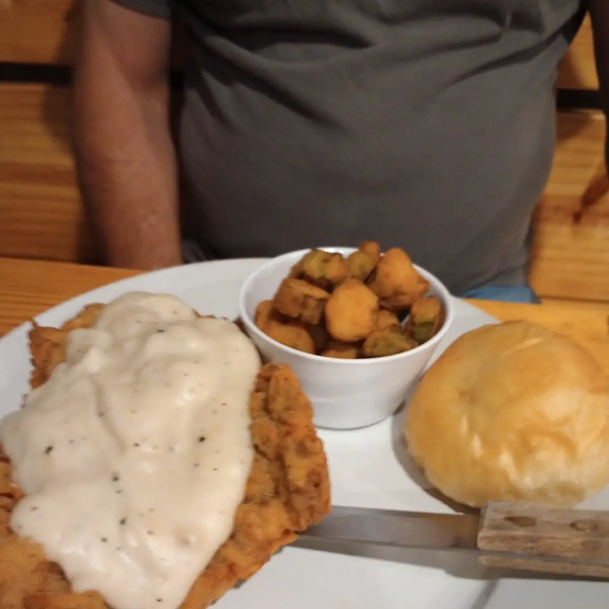 Chicken Fried Steak with Fried Okra