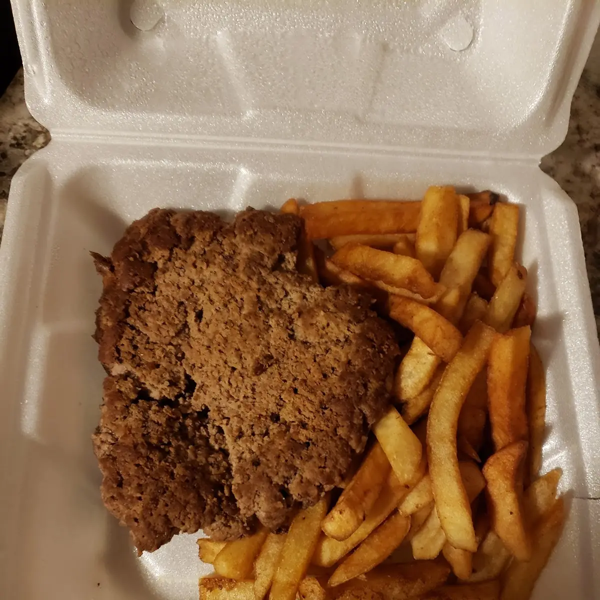 Hamburger Steak Dinner 13 95 for That Garbage I Was Sick 2 Days in a Row Throwing Up