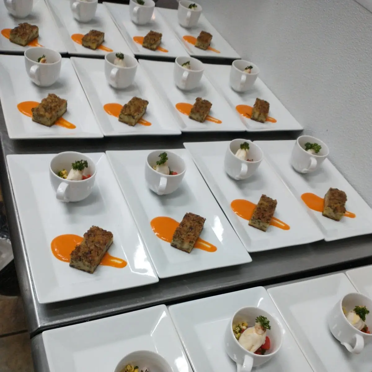 Crab Corn Soup with Mushroom Bread Pudding