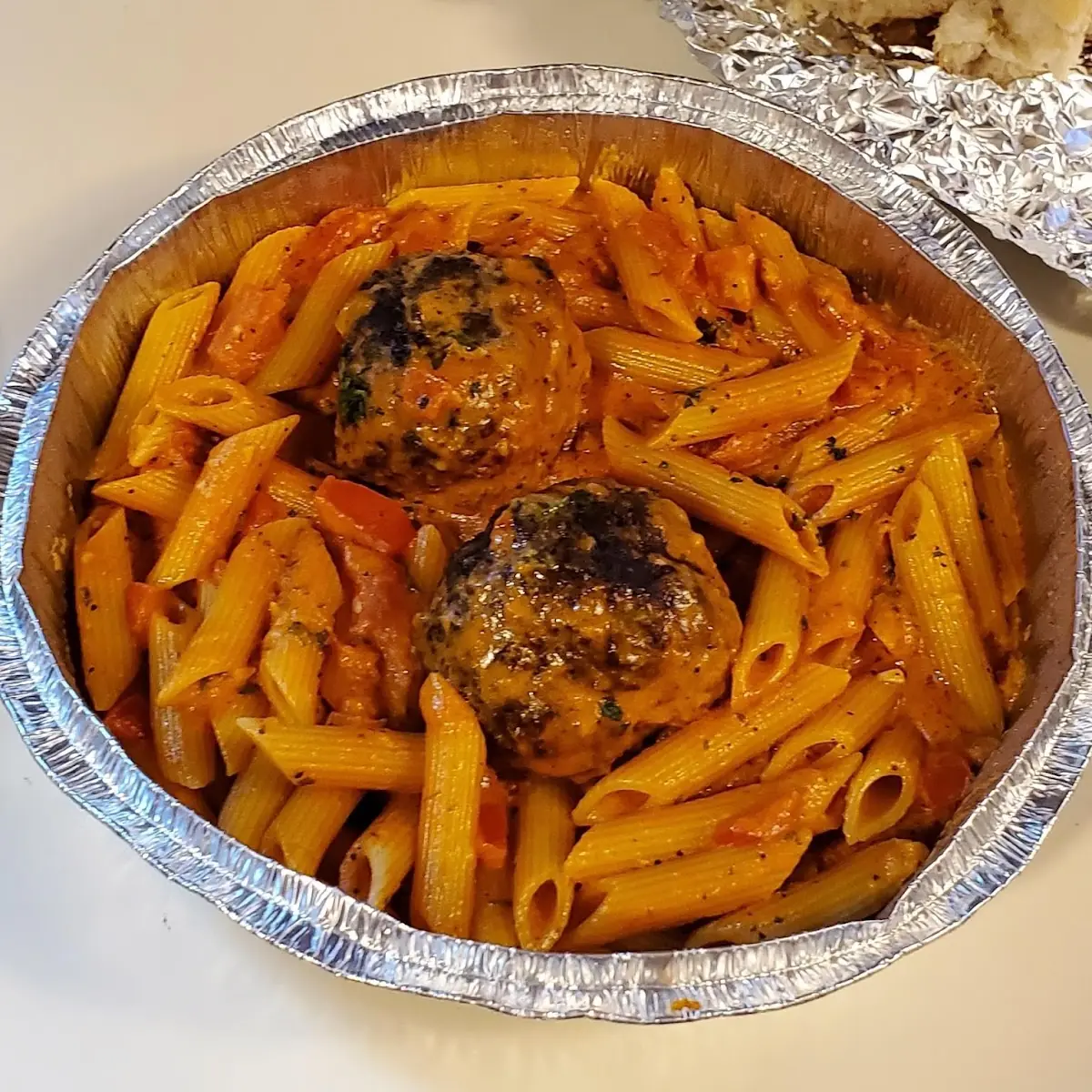 Vodka Penne with Meatballs