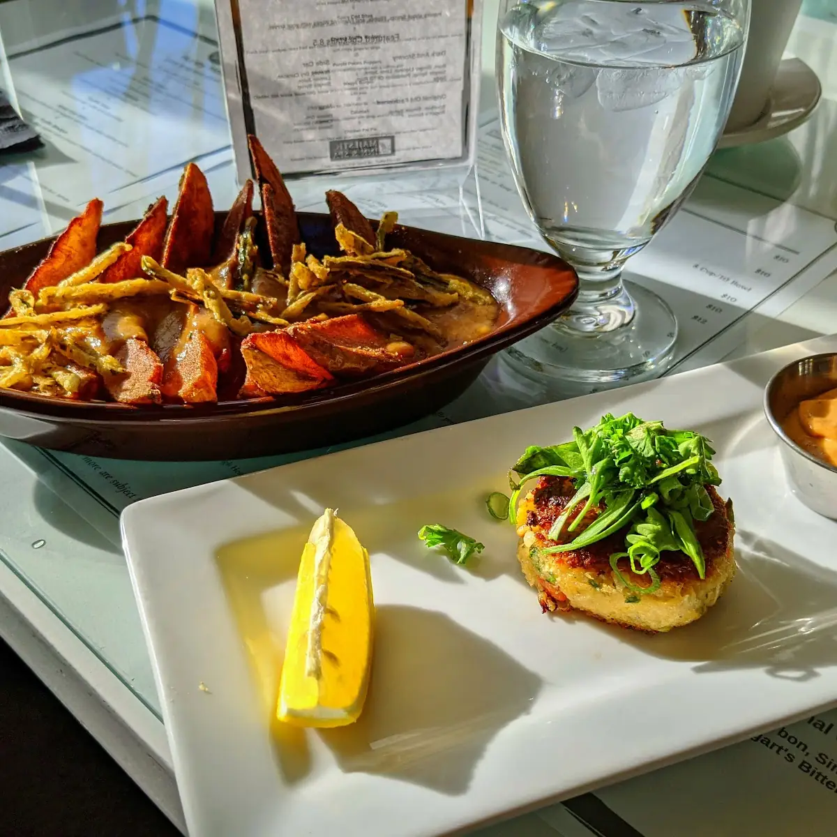Happy Hour Poutine & Crab Cake