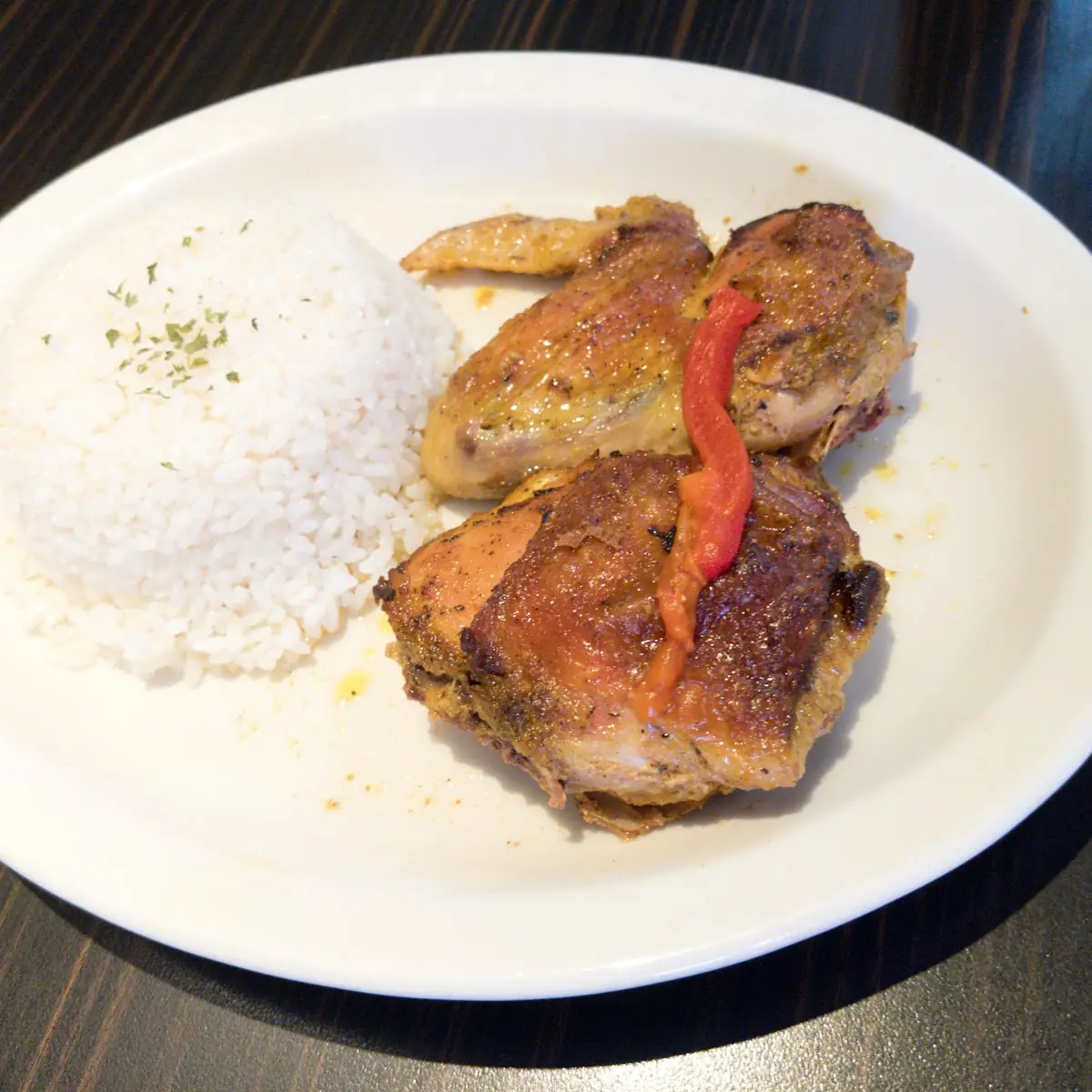 Pollo Asado with Rice and Beans