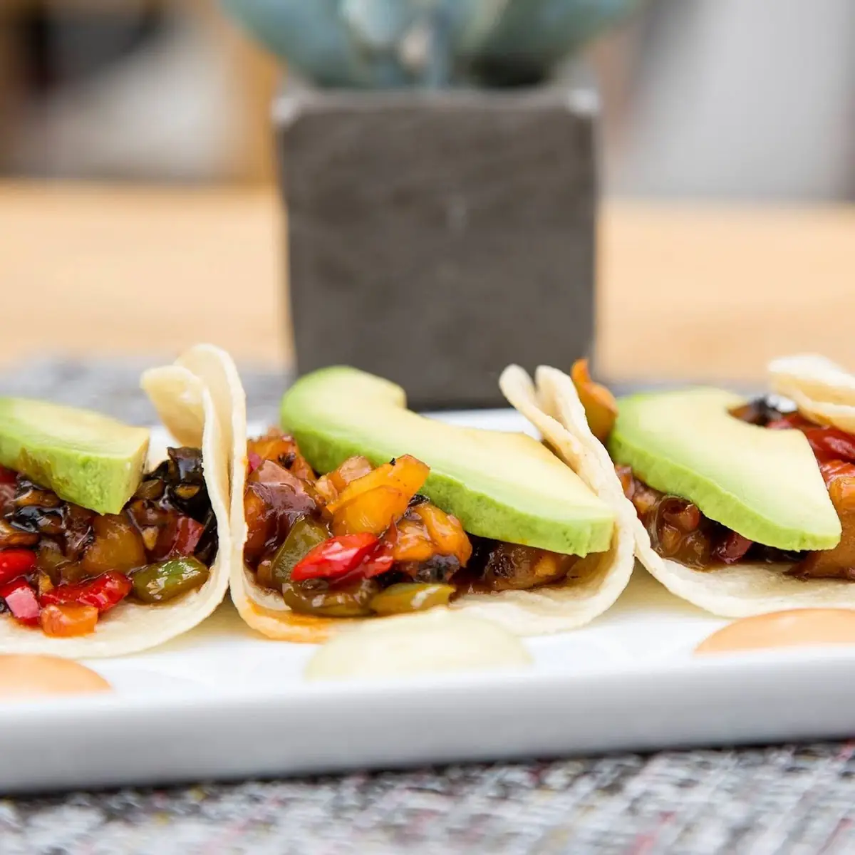 Vegetable Tacos with Avocado Slices