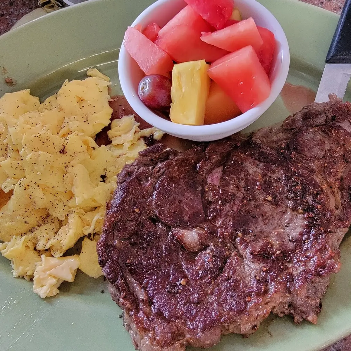 Ribeye Steak and Fruit
