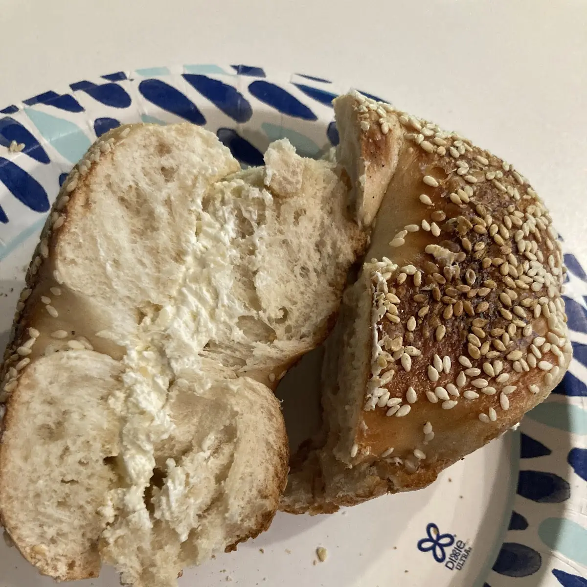 Sesame Bagel with Cream Cheese