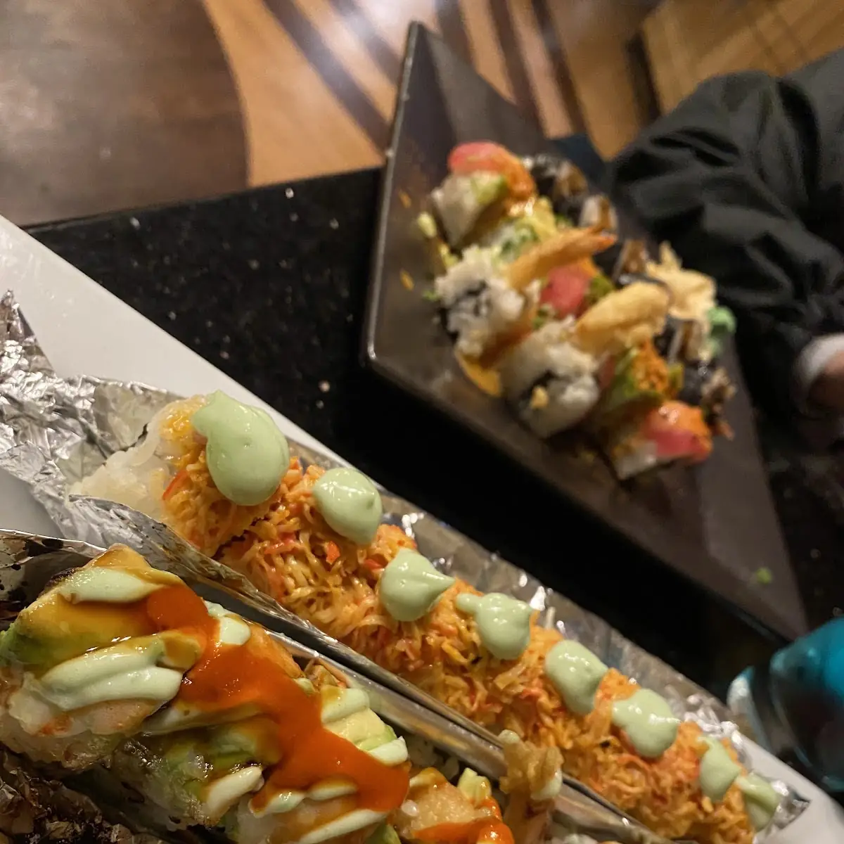 The Fire Cracker Roll and Dragon Roll