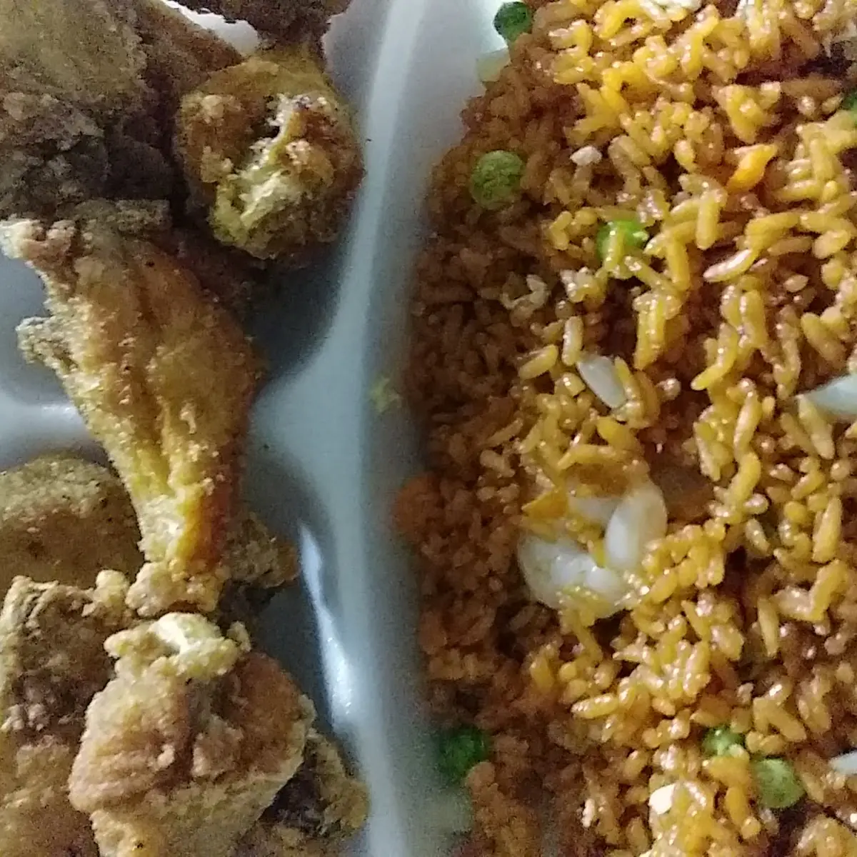 Shrimp Fried Rice and Lemon Pepper Wings