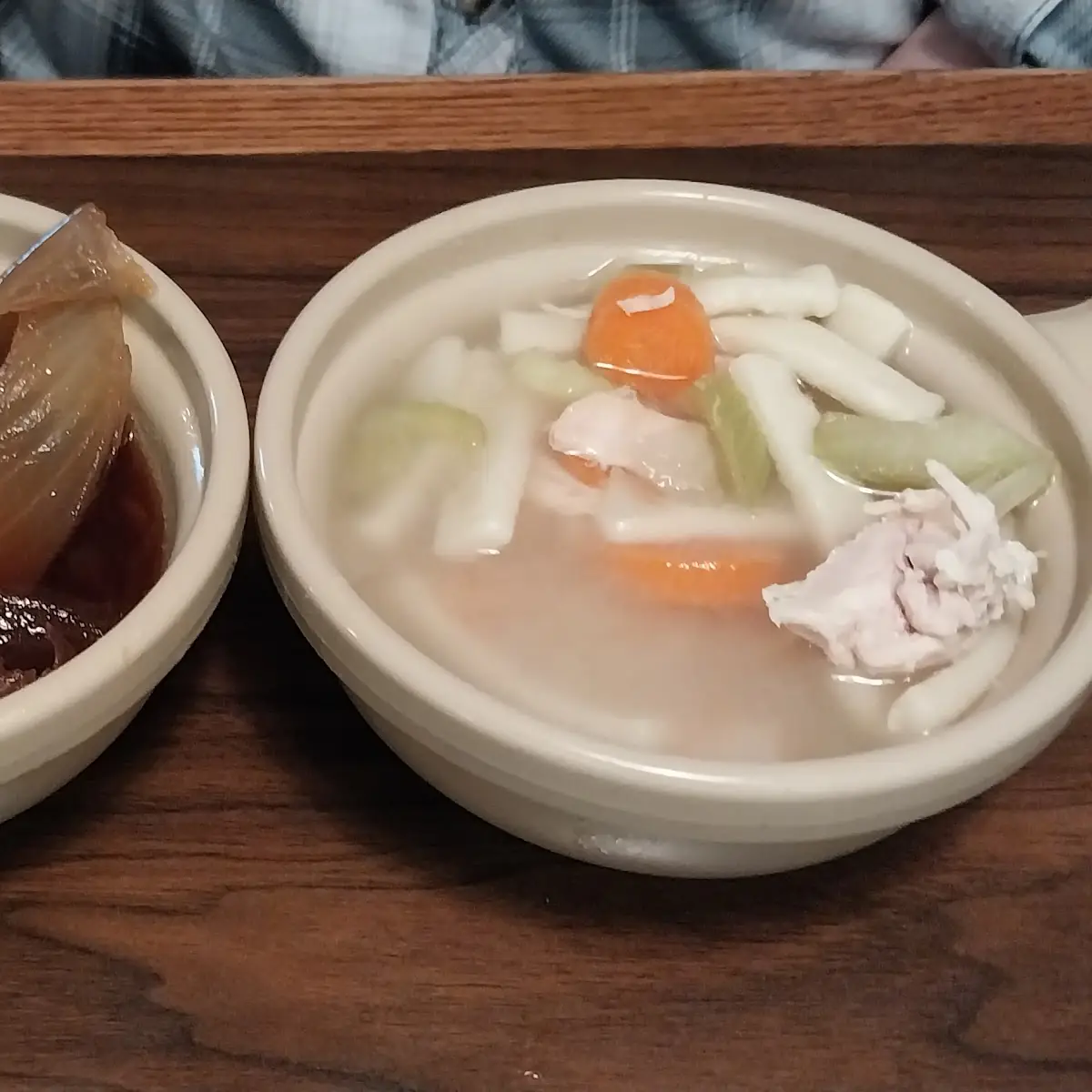 French Onion and Chicken Noodle Soup