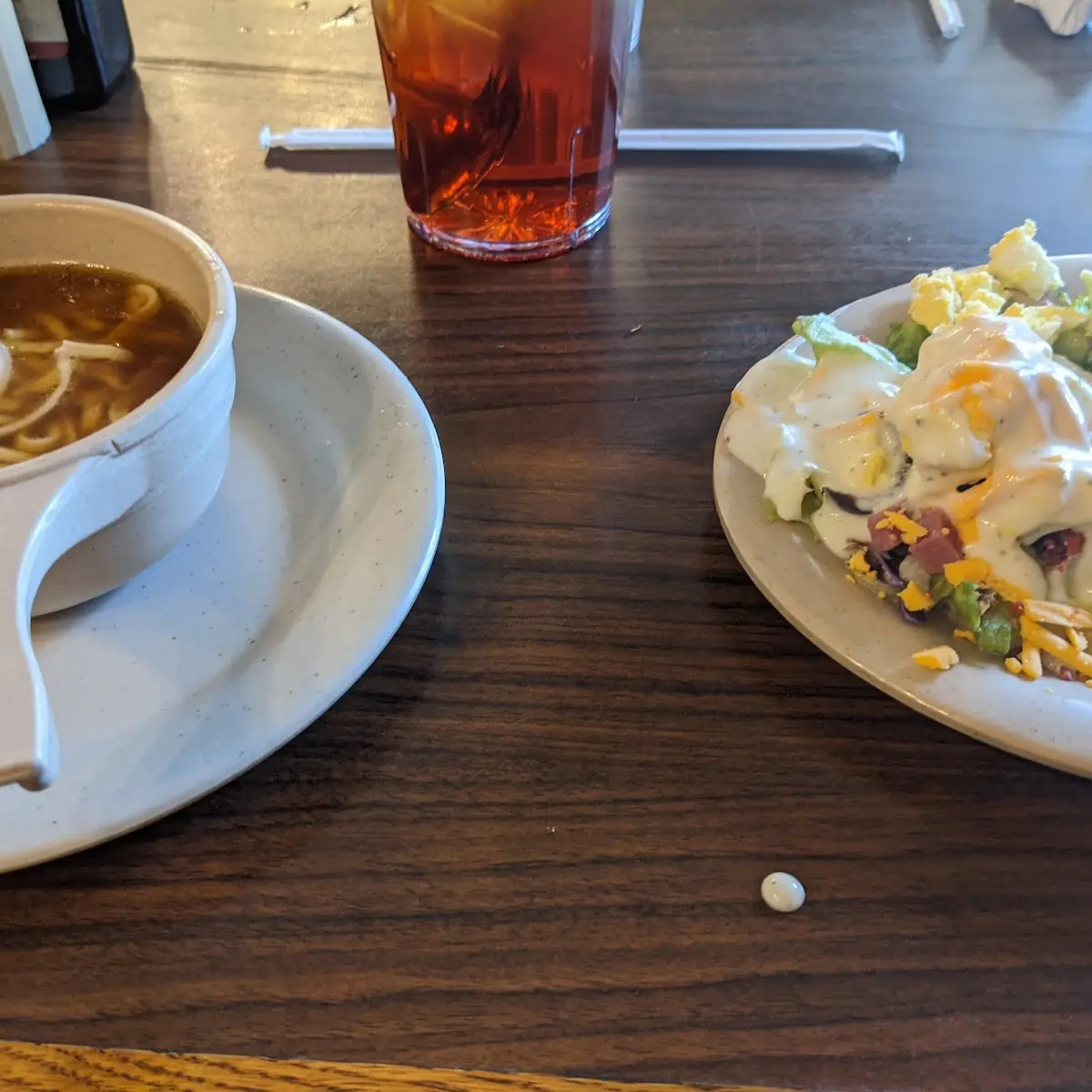 Onion Soup and Salad