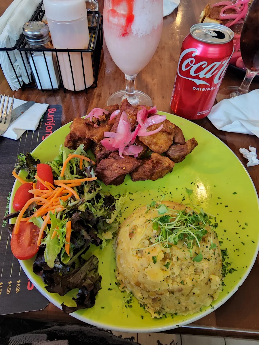 Fried Pork with Mofongo and Salad