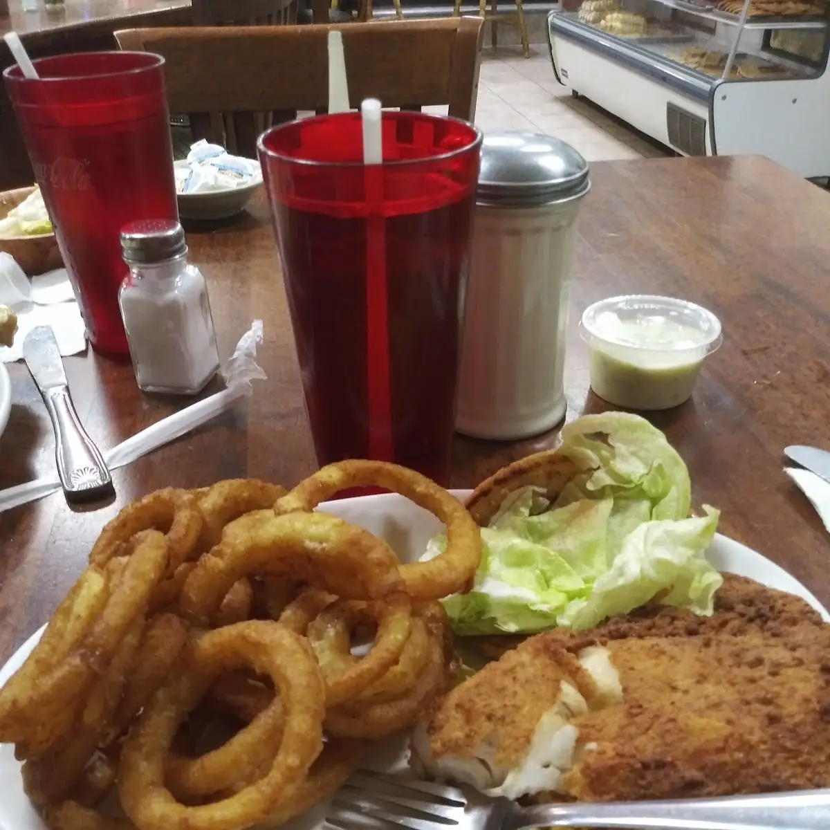 Haddock Sandwich w Onion Rings