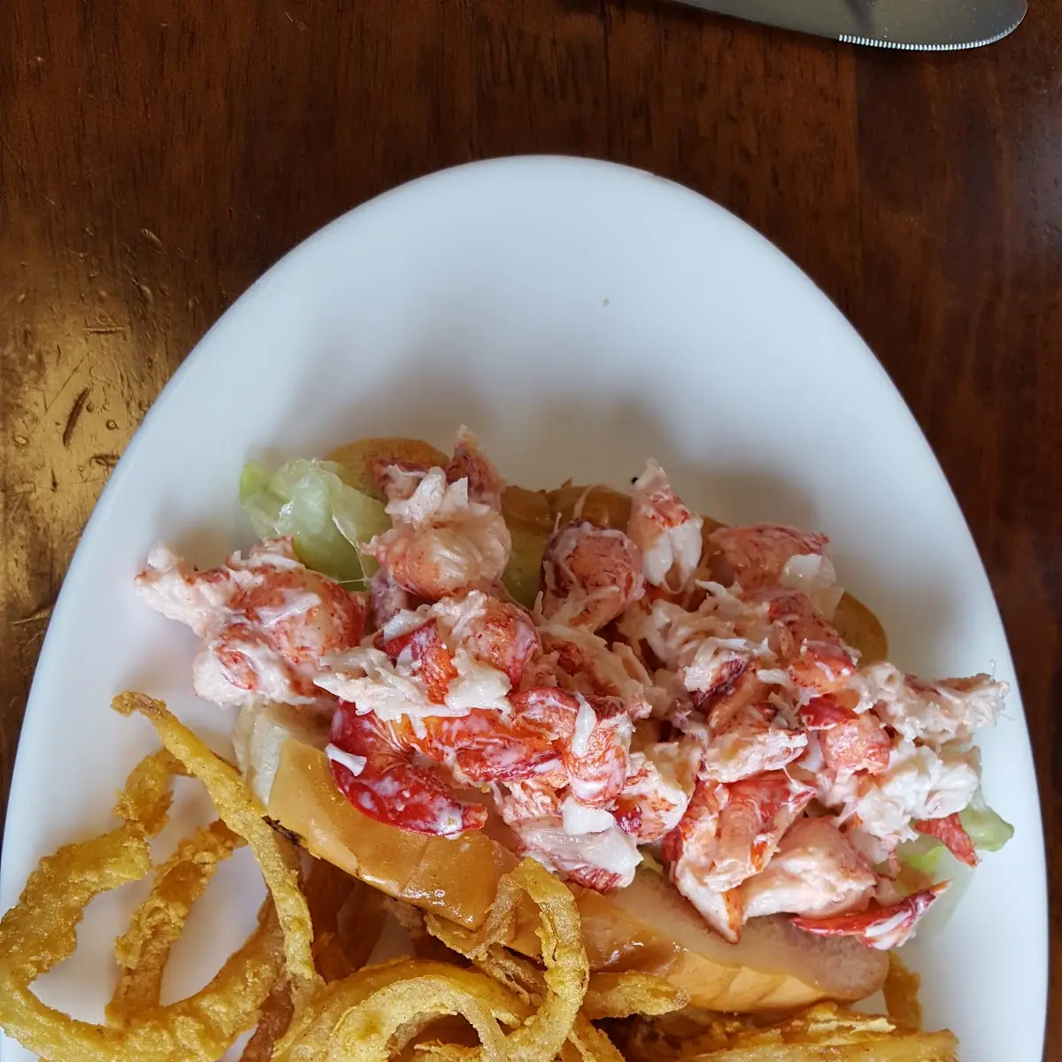 Lobster Roll with Onion Rings