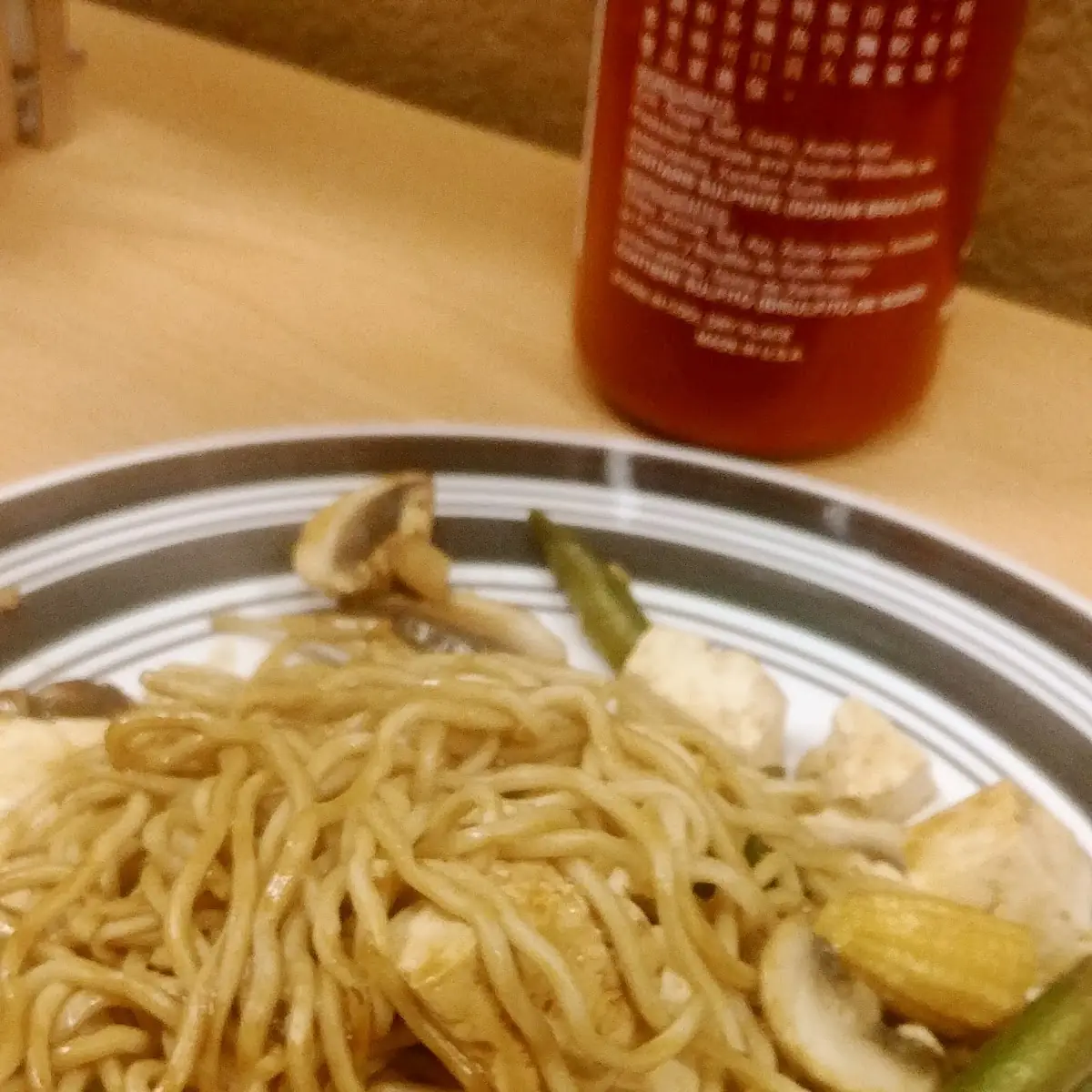 Medium Size with Tofu Nearly Every Vegetable Garlic Soy Teriyaki and Red Chili Sauce