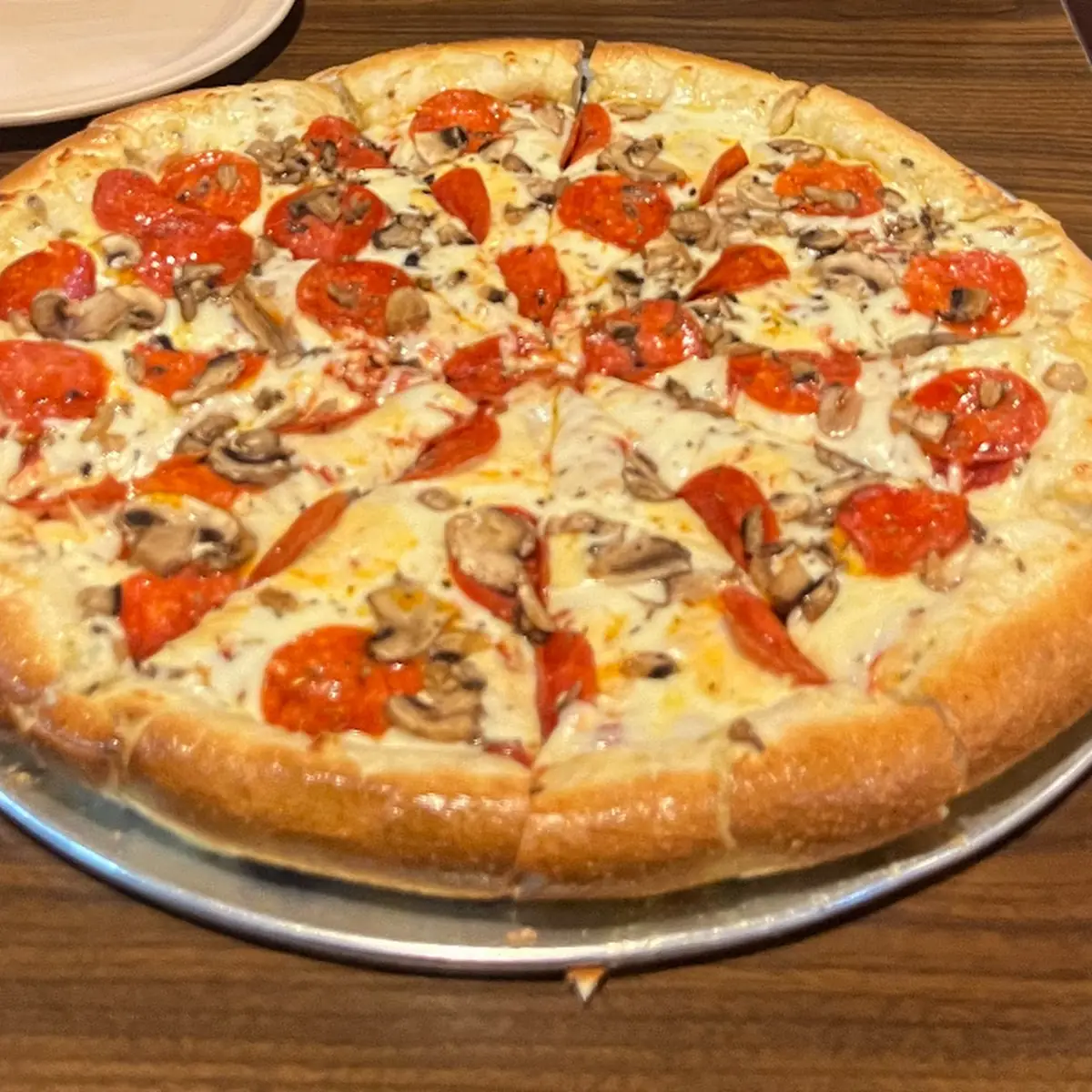 Large Pepperoni and Mushroom Pizza