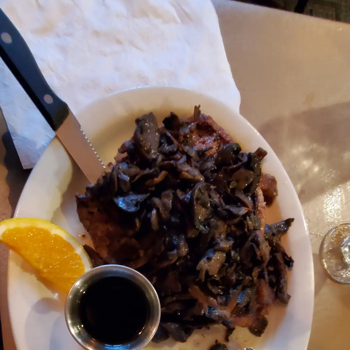 T-Bone Steak with Mushrooms