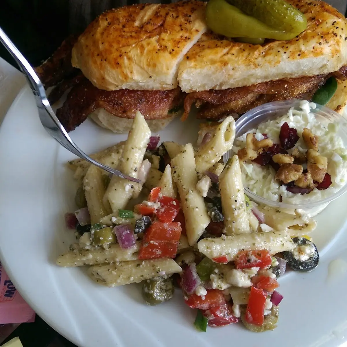 Greek Pasta Salad with Fruit and Nut