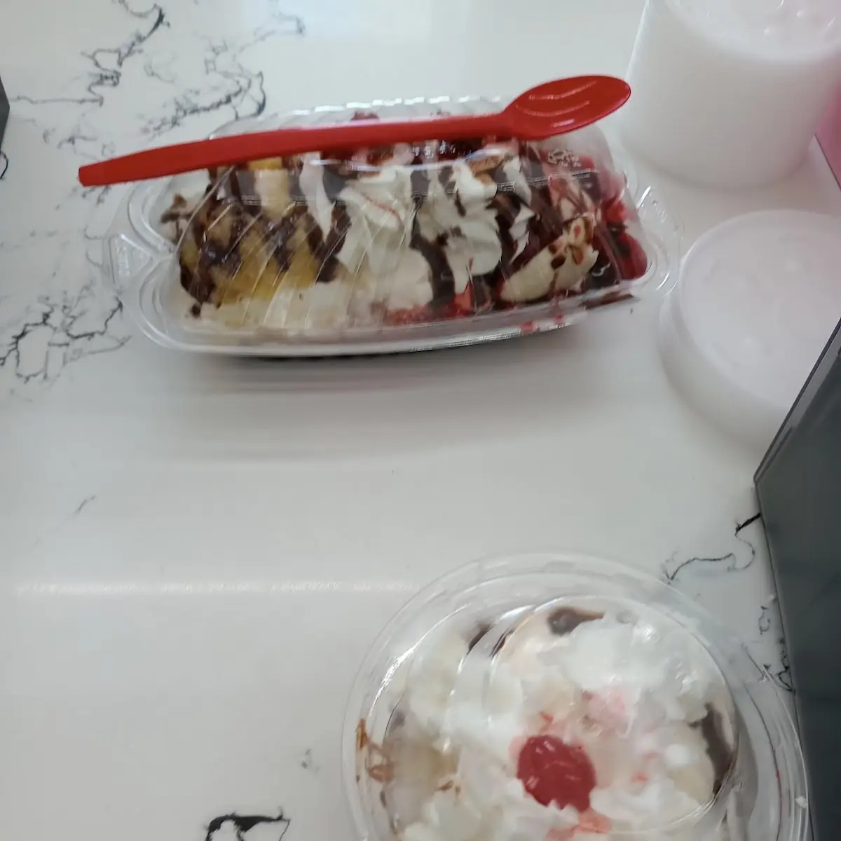 Banana Split and Hot Fudge Sundae
